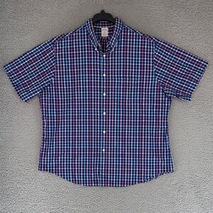 Brooks Brothers Regent Men’s XXL short sleeve button down shirt Blue & Red Plaid